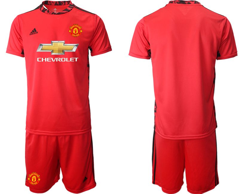 Men 2020-2021 club Manchester United red goalkeeper Soccer Jerseys